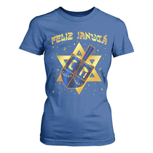 Funny Hanukkah T Shirt For Women Feliz Januca Jewish Sephardic Ladino TS09 Royal Blue Print Your Wear