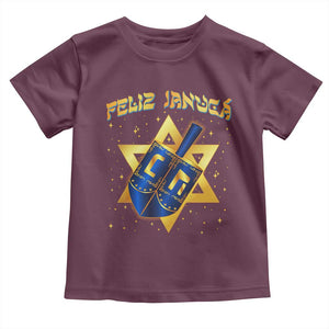 Funny Hanukkah Toddler T Shirt Feliz Januca Jewish Sephardic Ladino TS09 Maroon Print Your Wear