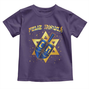 Funny Hanukkah Toddler T Shirt Feliz Januca Jewish Sephardic Ladino TS09 Purple Print Your Wear