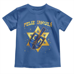 Funny Hanukkah Toddler T Shirt Feliz Januca Jewish Sephardic Ladino TS09 Royal Blue Print Your Wear