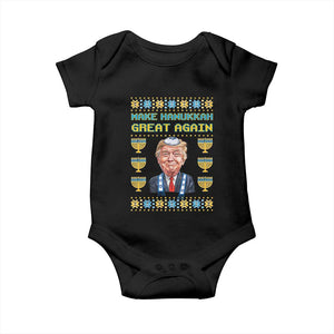 Funny Hanukkah Trump Baby Onesie Make Hanukkah Great Again TS09 Black Print Your Wear