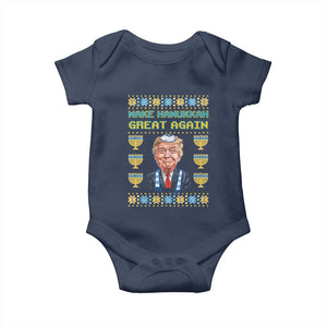 Funny Hanukkah Trump Baby Onesie Make Hanukkah Great Again TS09 Navy Print Your Wear