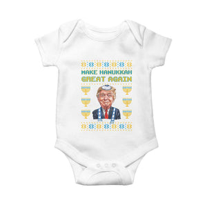 Funny Hanukkah Trump Baby Onesie Make Hanukkah Great Again TS09 White Print Your Wear