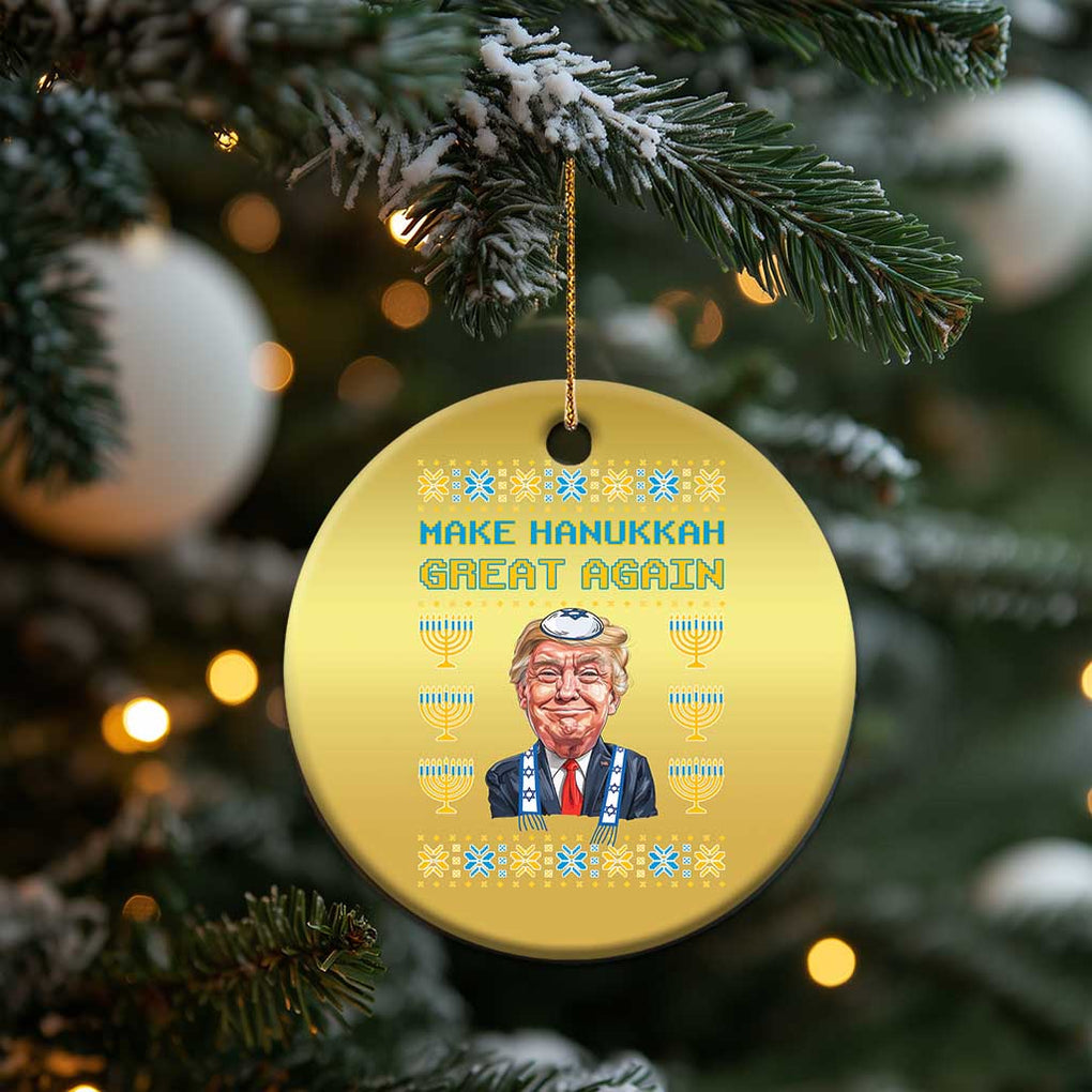 Funny Hanukkah Trump Christmas Ornament Make Hanukkah Great Again TS09 Print Your Wear