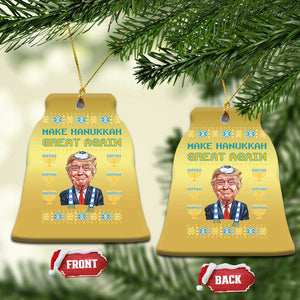 Funny Hanukkah Trump Christmas Ornament Make Hanukkah Great Again TS09 Bell Flake Gold Print Your Wear