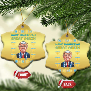 Funny Hanukkah Trump Christmas Ornament Make Hanukkah Great Again TS09 Snow Flake Gold Print Your Wear