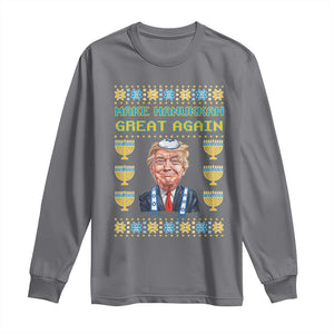 Funny Hanukkah Trump Long Sleeve Shirt Make Hanukkah Great Again TS09 Charcoal Print Your Wear