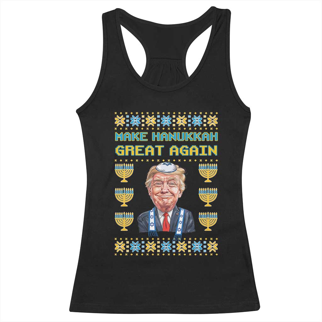 Funny Hanukkah Trump Racerback Tank Top Make Hanukkah Great Again TS09 Black Print Your Wear