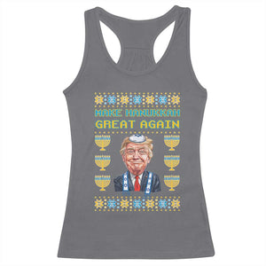 Funny Hanukkah Trump Racerback Tank Top Make Hanukkah Great Again TS09 Charcoal Print Your Wear