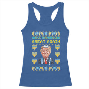 Funny Hanukkah Trump Racerback Tank Top Make Hanukkah Great Again TS09 Royal Blue Print Your Wear