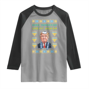 Funny Hanukkah Trump Raglan Shirt Make Hanukkah Great Again TS09 Sport Gray Black Print Your Wear