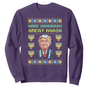 Funny Hanukkah Trump Sweatshirt Make Hanukkah Great Again TS09 Purple Print Your Wear