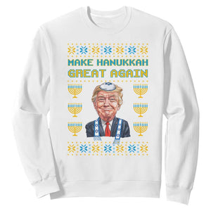 Funny Hanukkah Trump Sweatshirt Make Hanukkah Great Again TS09 White Print Your Wear