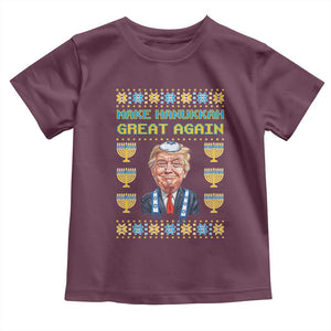 Funny Hanukkah Trump Toddler T Shirt Make Hanukkah Great Again TS09 Maroon Print Your Wear