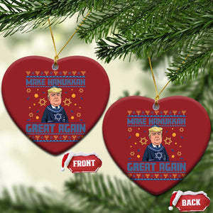 Funny Make Hanukkah Great Again Trump Christmas Ornament TS09 Heart Red Print Your Wear