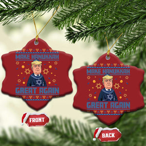 Funny Make Hanukkah Great Again Trump Christmas Ornament TS09 Snow Flake Red Print Your Wear