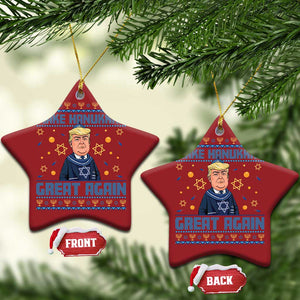 Funny Make Hanukkah Great Again Trump Christmas Ornament TS09 Star Red Print Your Wear