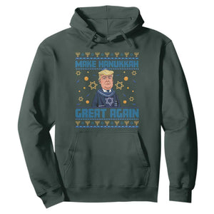 Funny Make Hanukkah Great Again Trump Hoodie TS09 Dark Forest Green Print Your Wear