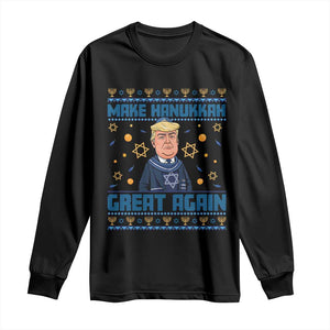 Funny Make Hanukkah Great Again Trump Long Sleeve Shirt TS09 Black Print Your Wear