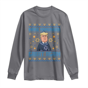 Funny Make Hanukkah Great Again Trump Long Sleeve Shirt TS09 Charcoal Print Your Wear