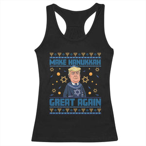 Funny Make Hanukkah Great Again Trump Racerback Tank Top TS09 Black Print Your Wear