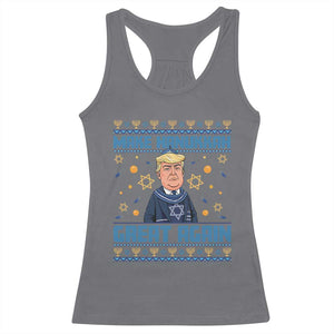 Funny Make Hanukkah Great Again Trump Racerback Tank Top TS09 Charcoal Print Your Wear