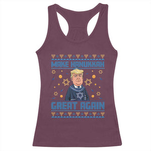 Funny Make Hanukkah Great Again Trump Racerback Tank Top TS09 Maroon Print Your Wear