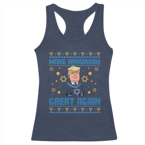 Funny Make Hanukkah Great Again Trump Racerback Tank Top TS09 Navy Print Your Wear