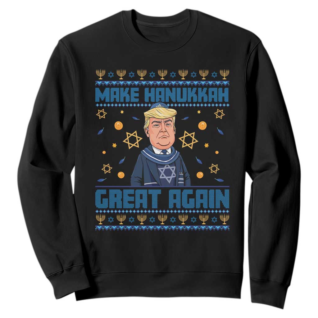 Funny Make Hanukkah Great Again Trump Sweatshirt TS09 Black Print Your Wear