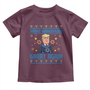 Funny Make Hanukkah Great Again Trump Toddler T Shirt TS09 Maroon Print Your Wear