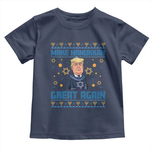 Funny Make Hanukkah Great Again Trump Toddler T Shirt TS09 Navy Print Your Wear