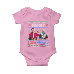 Funny Trump Dancing Merry Christmas Happy Hanukkahh Baby Onesie TS09 Light Pink Print Your Wear