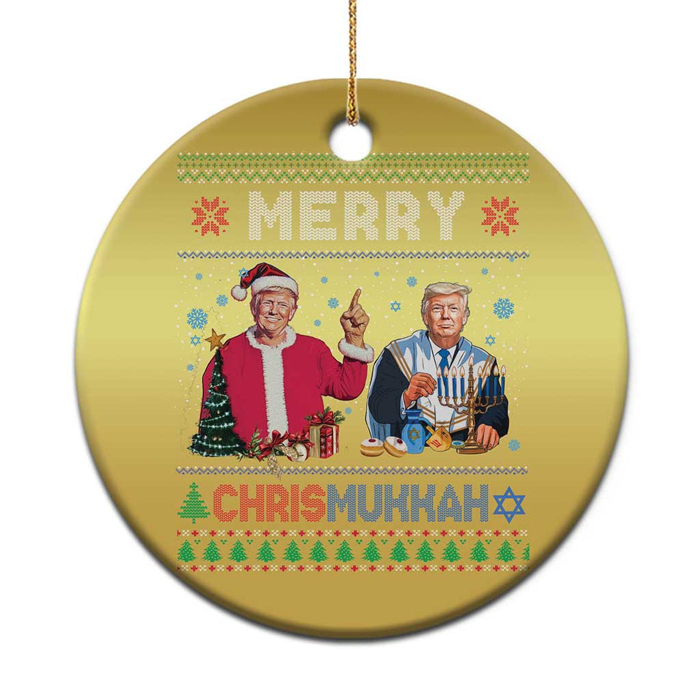 Funny Trump Dancing Merry Christmas Happy Hanukkahh Christmas Ornament TS09 Print Your Wear