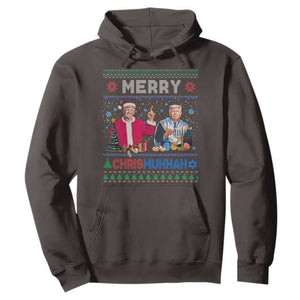 Funny Trump Dancing Merry Christmas Happy Hanukkahh Hoodie TS09 Dark Chocolate Print Your Wear