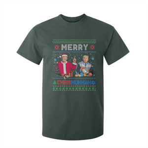 Funny Trump Dancing Merry Christmas Happy Hanukkahh T Shirt For Kid TS09 Dark Forest Green Print Your Wear