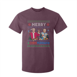 Funny Trump Dancing Merry Christmas Happy Hanukkahh T Shirt For Kid TS09 Maroon Print Your Wear