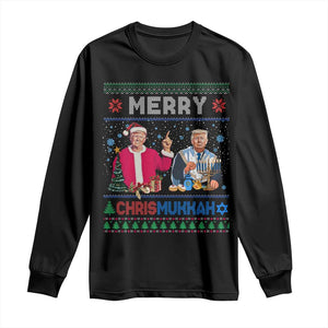 Funny Trump Dancing Merry Christmas Happy Hanukkahh Long Sleeve Shirt TS09 Black Print Your Wear