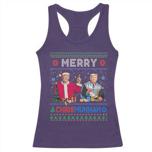 Funny Trump Dancing Merry Christmas Happy Hanukkahh Racerback Tank Top TS09 Purple Print Your Wear