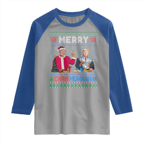 Funny Trump Dancing Merry Christmas Happy Hanukkahh Raglan Shirt TS09 Sport Gray Royal Print Your Wear