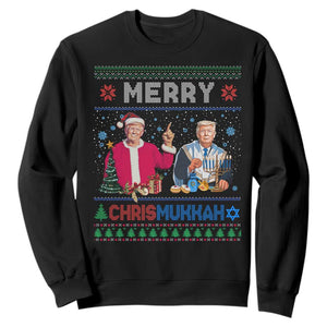 Funny Trump Dancing Merry Christmas Happy Hanukkahh Sweatshirt TS09 Black Print Your Wear