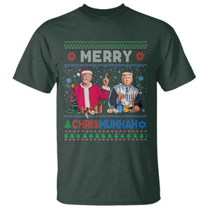 Funny Trump Dancing Merry Christmas Happy Hanukkahh T Shirt TS09 Dark Forest Green Print Your Wear