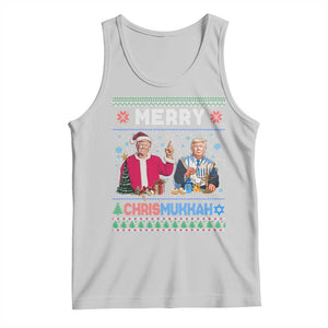 Funny Trump Dancing Merry Christmas Happy Hanukkahh Tank Top TS09 Ash Print Your Wear