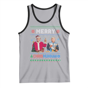 Funny Trump Dancing Merry Christmas Happy Hanukkahh Tank Top TS09 Athletic Heather Black Print Your Wear