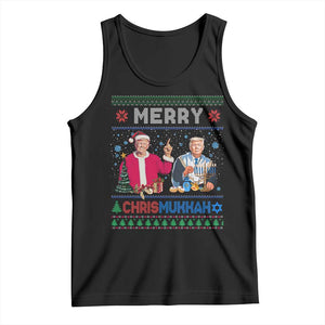 Funny Trump Dancing Merry Christmas Happy Hanukkahh Tank Top TS09 Black Print Your Wear