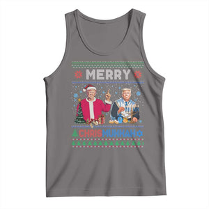 Funny Trump Dancing Merry Christmas Happy Hanukkahh Tank Top TS09 Deep Heather Print Your Wear