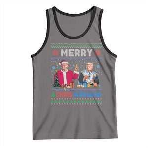 Funny Trump Dancing Merry Christmas Happy Hanukkahh Tank Top TS09 Deep Heather Black Print Your Wear