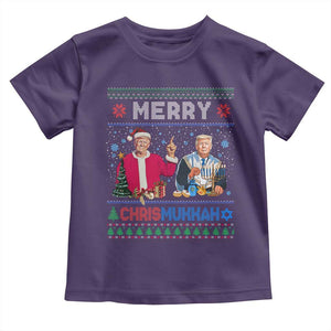 Funny Trump Dancing Merry Christmas Happy Hanukkahh Toddler T Shirt TS09 Purple Print Your Wear