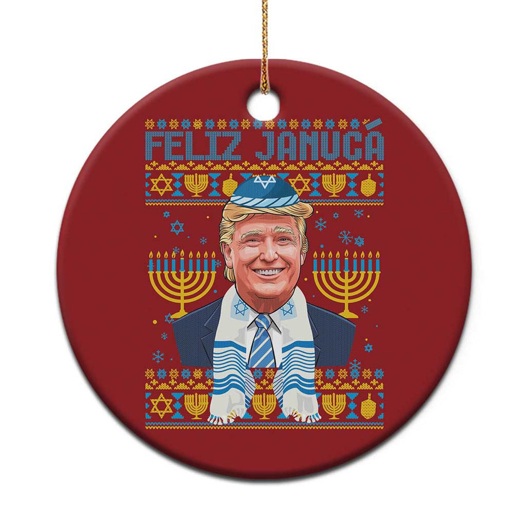 Funny Hanukkah Trump Christmas Ornament Feliz Januca Jewish Sephardic Ladino TS09 Print Your Wear