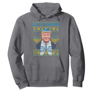 Funny Hanukkah Trump Hoodie Feliz Januca Jewish Sephardic Ladino TS09 Charcoal Print Your Wear