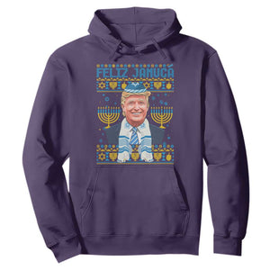 Funny Hanukkah Trump Hoodie Feliz Januca Jewish Sephardic Ladino TS09 Purple Print Your Wear